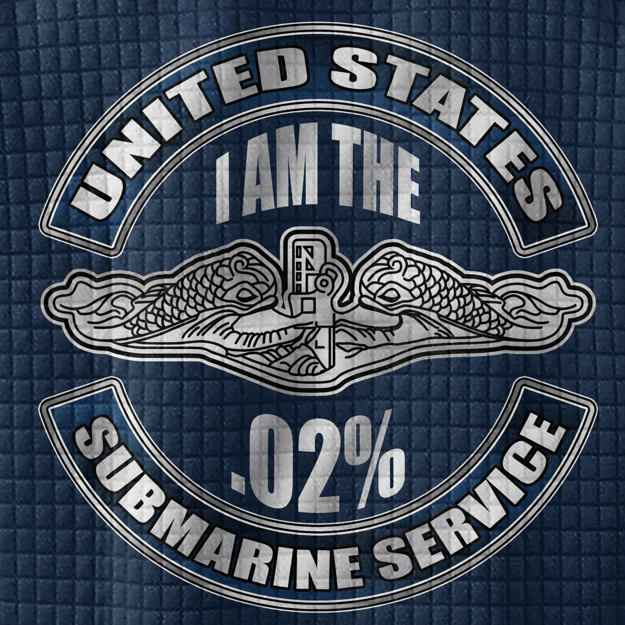Navy Submarine I Am The .02% Waffle Stand Collar Sweatshirt