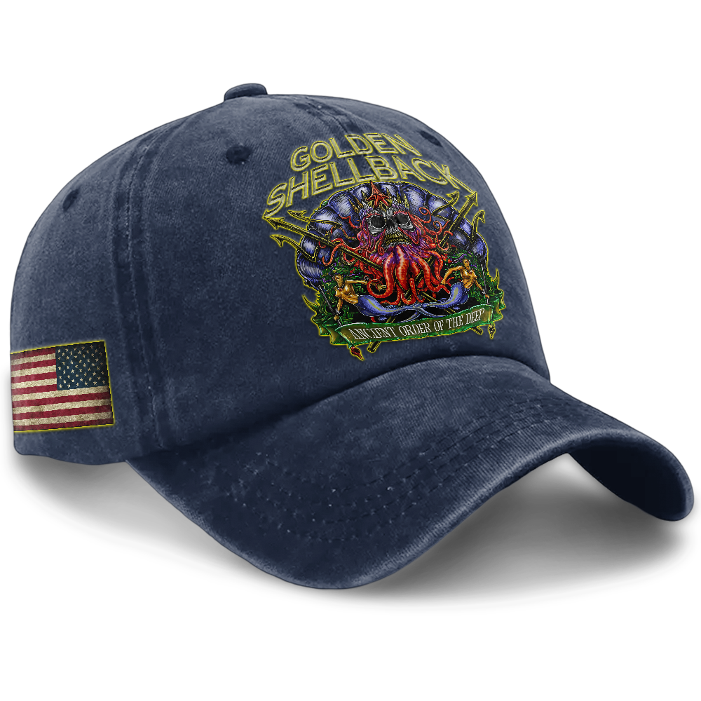 Personalizable Navy Shellback Washed Cap