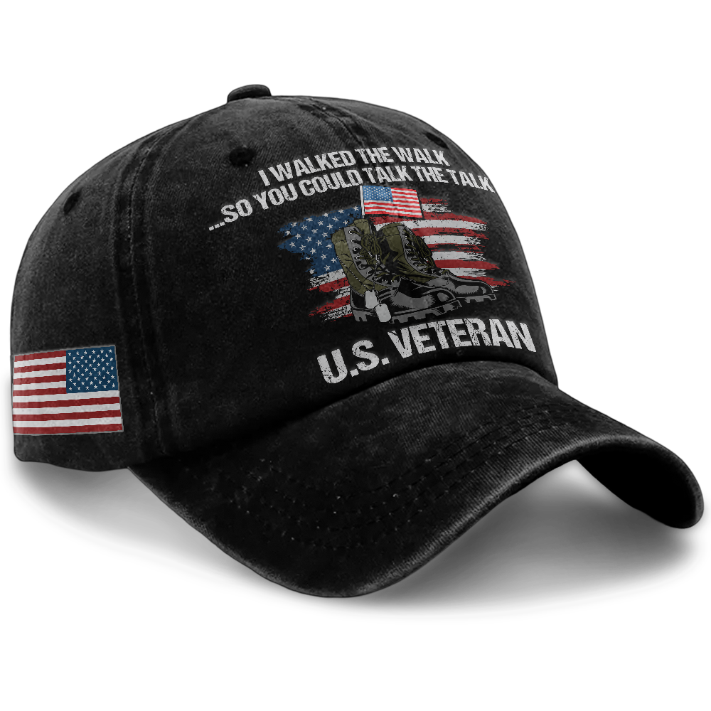 Personalizable US Veteran I Walked The Walk Washed Cap