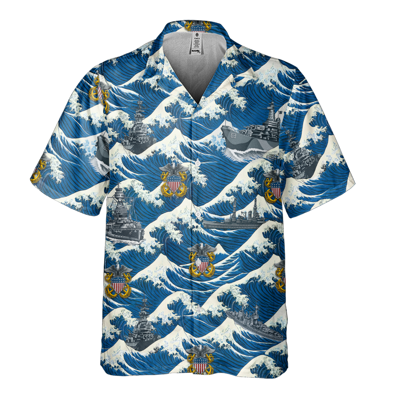 Navy Tropical Cuban Shirt