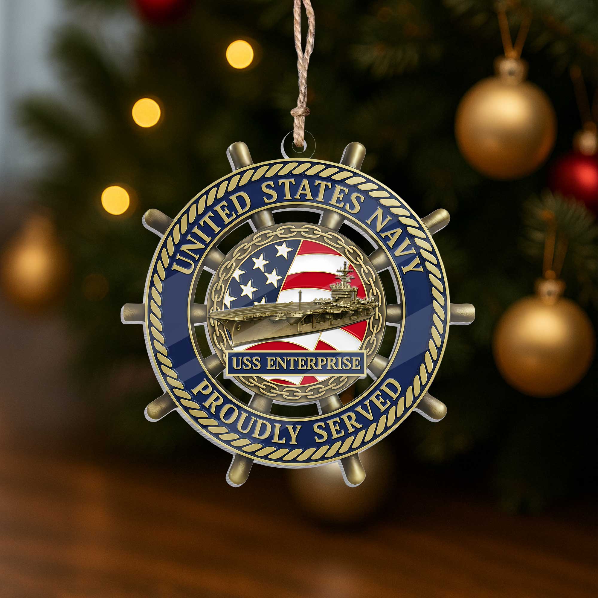 Personalizable Navy Ship Acrylic Ornament