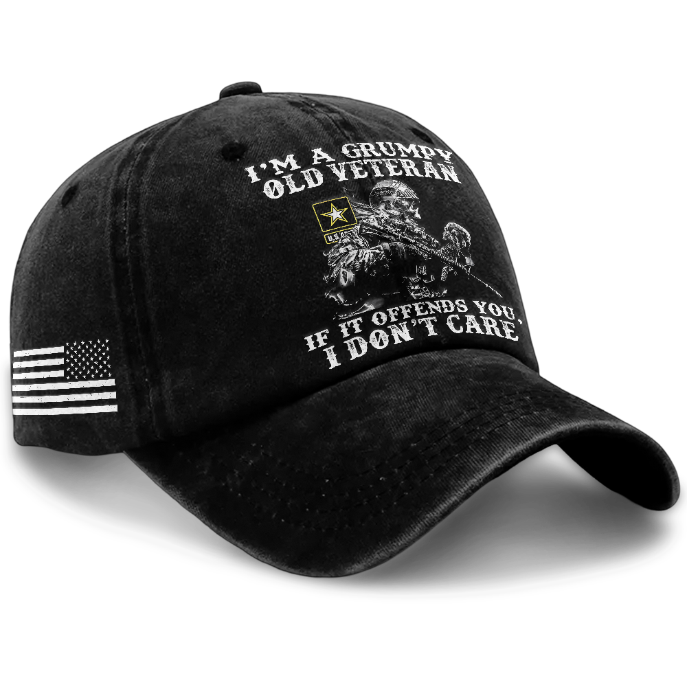 Personalizable Grumpy Old Vet Washed Cap