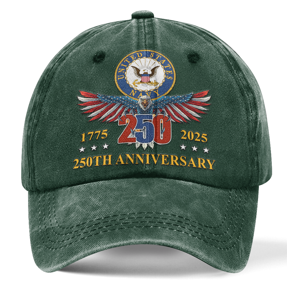 Navy 250th Anniversary Washed Cap