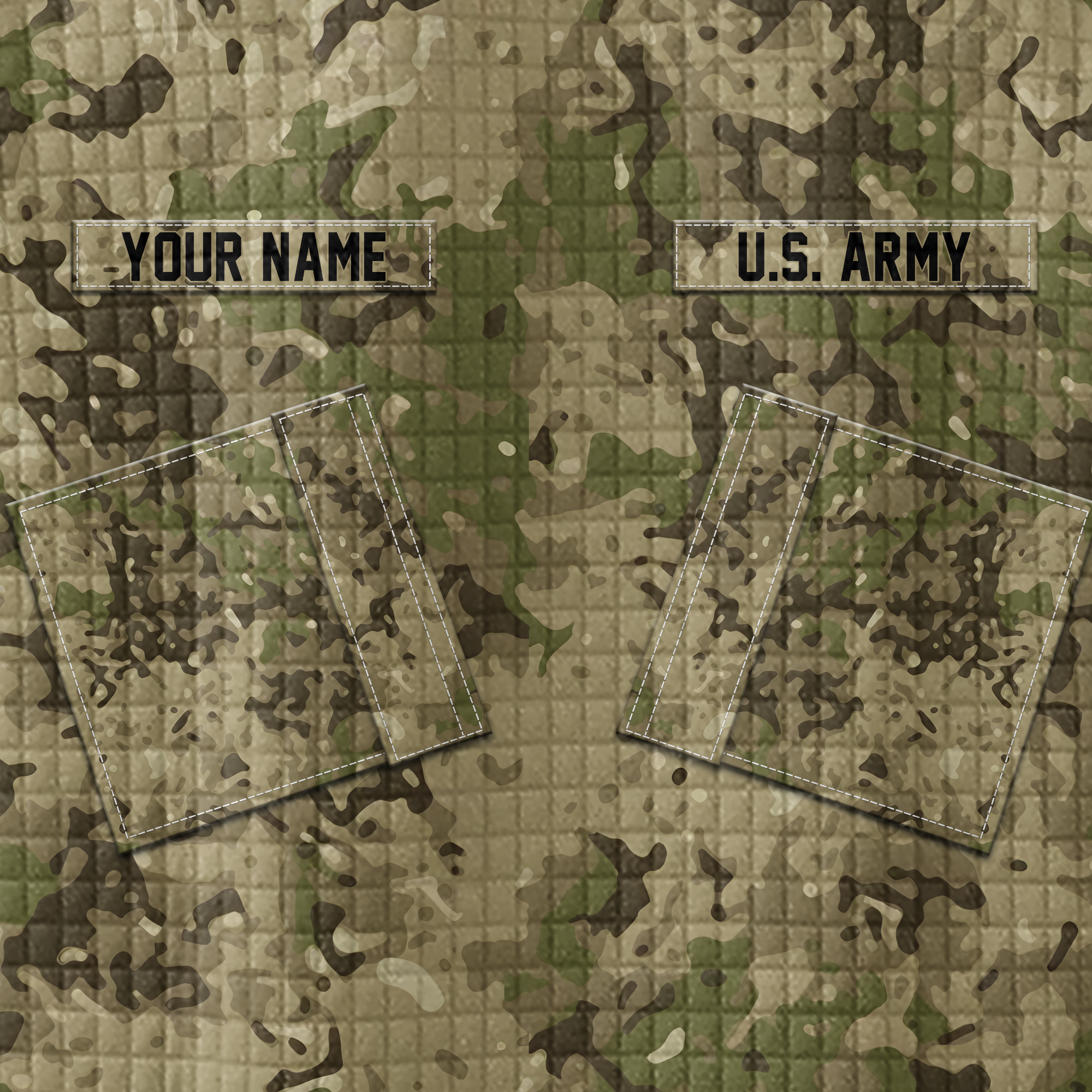 Personalizable 82nd Airborne Division Camouflage Uniform Waffle Stand Collar Sweatshirt