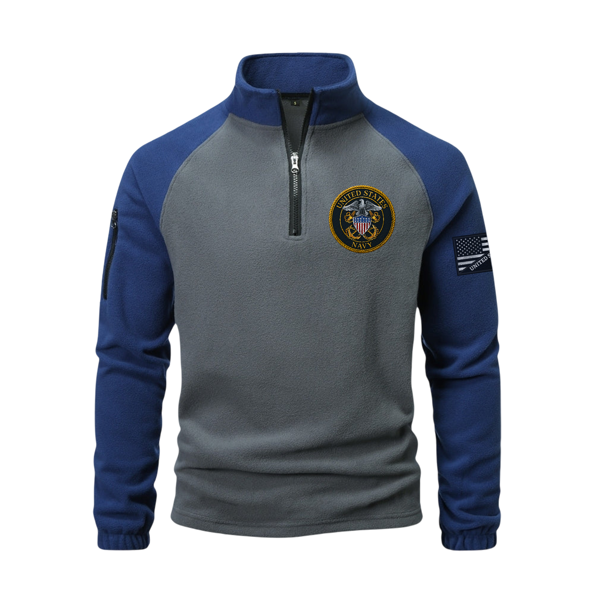 Navy Anchor Half-Zip Raglan Sweatshirt