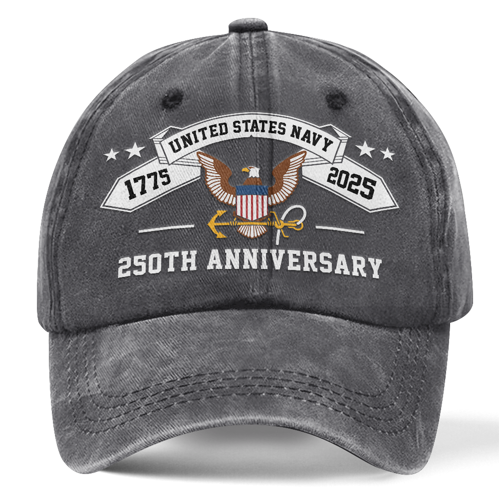Navy 250th Anniversary Washed Cap
