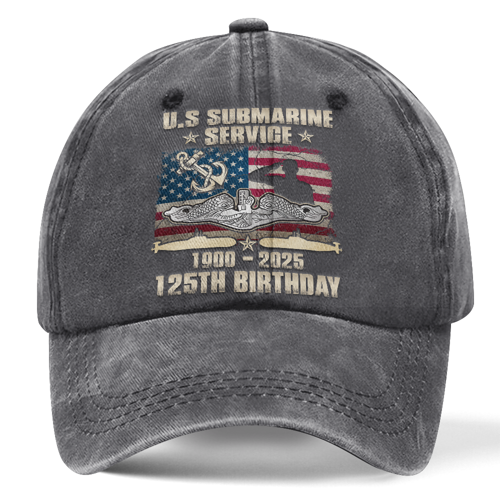 Navy Submarine 125th Birthday Washed Cap