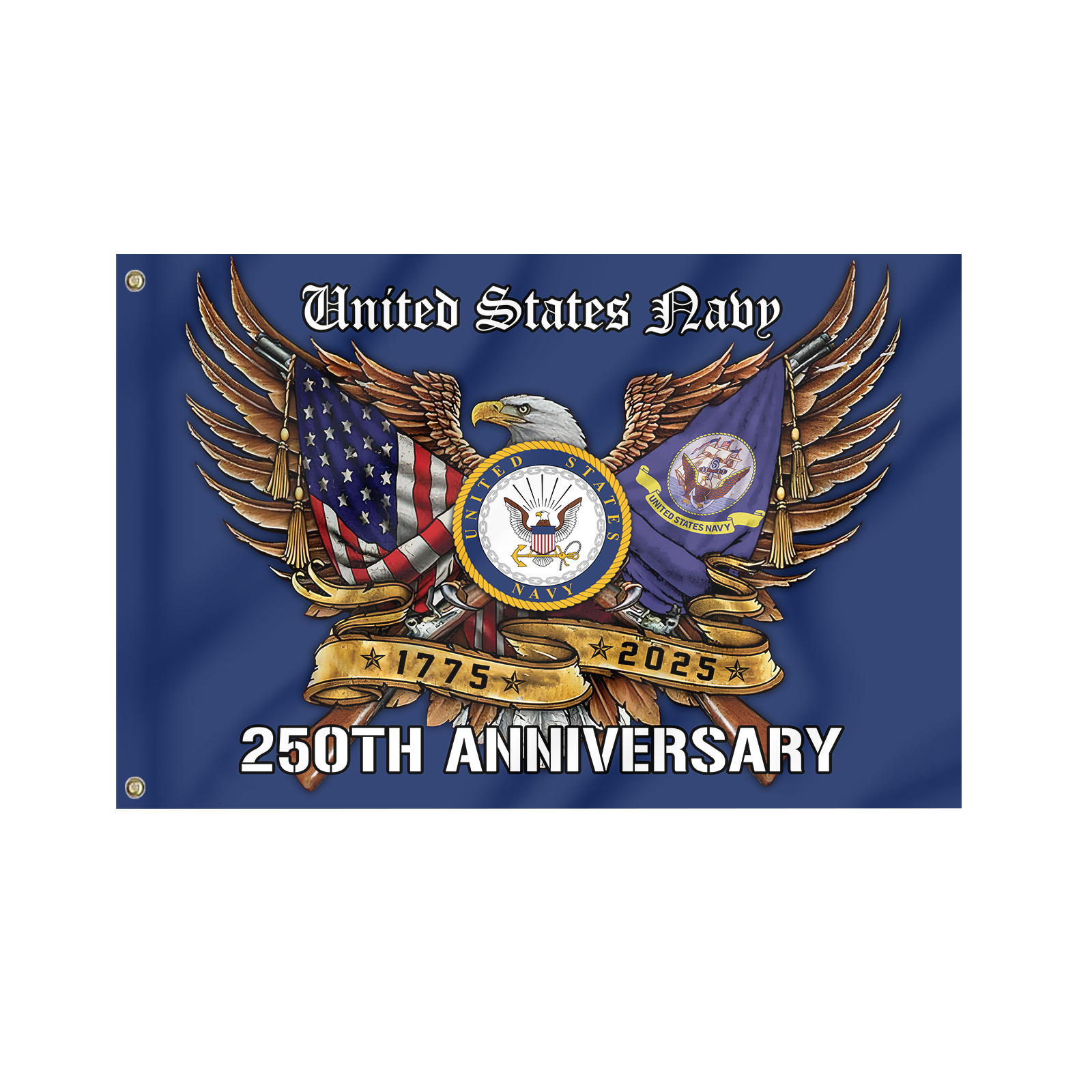 Navy 250th Anniversary House Flag