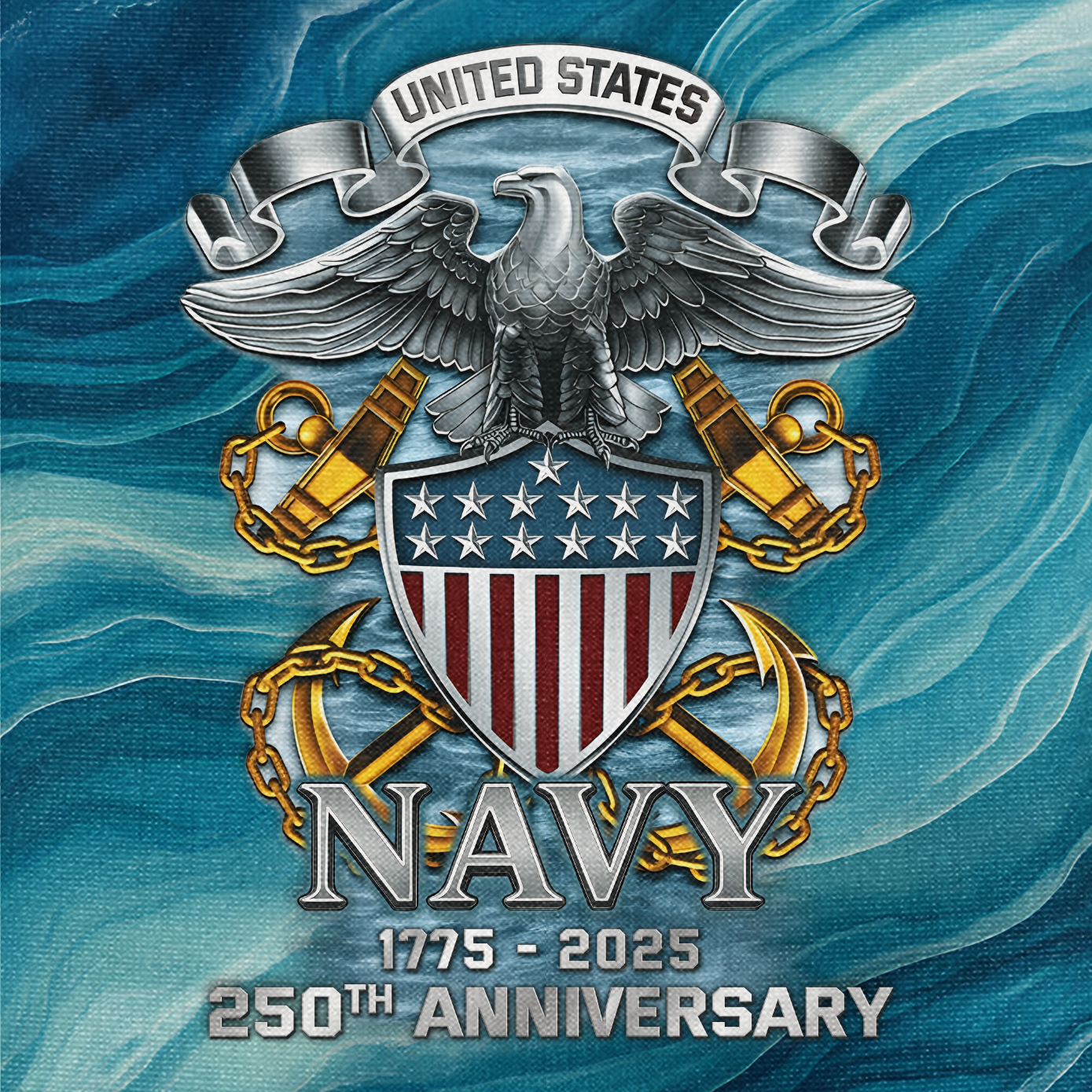 Navy 250th Anniversary Cuban Shirt