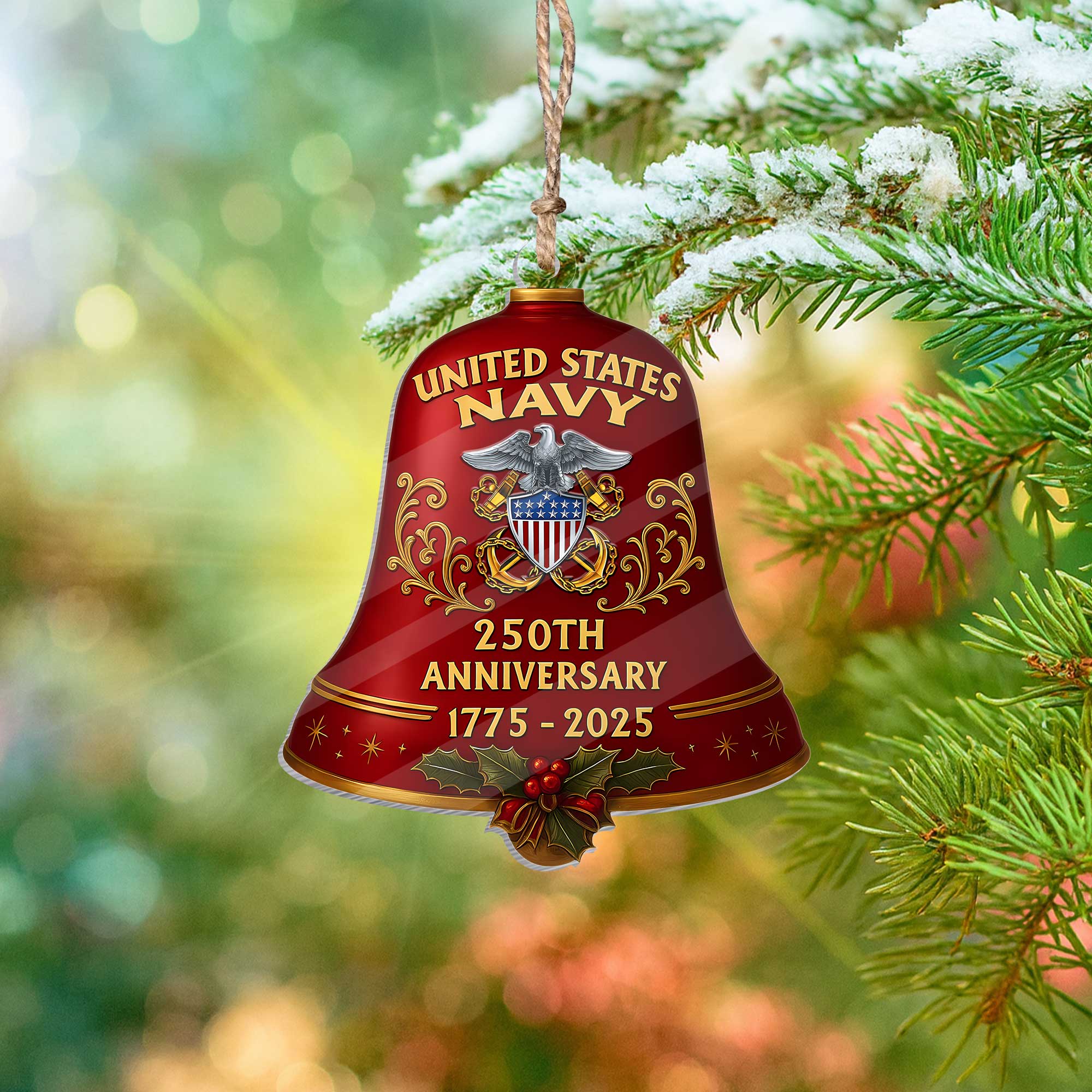 Navy 250th Anniversary Acrylic Ornament
