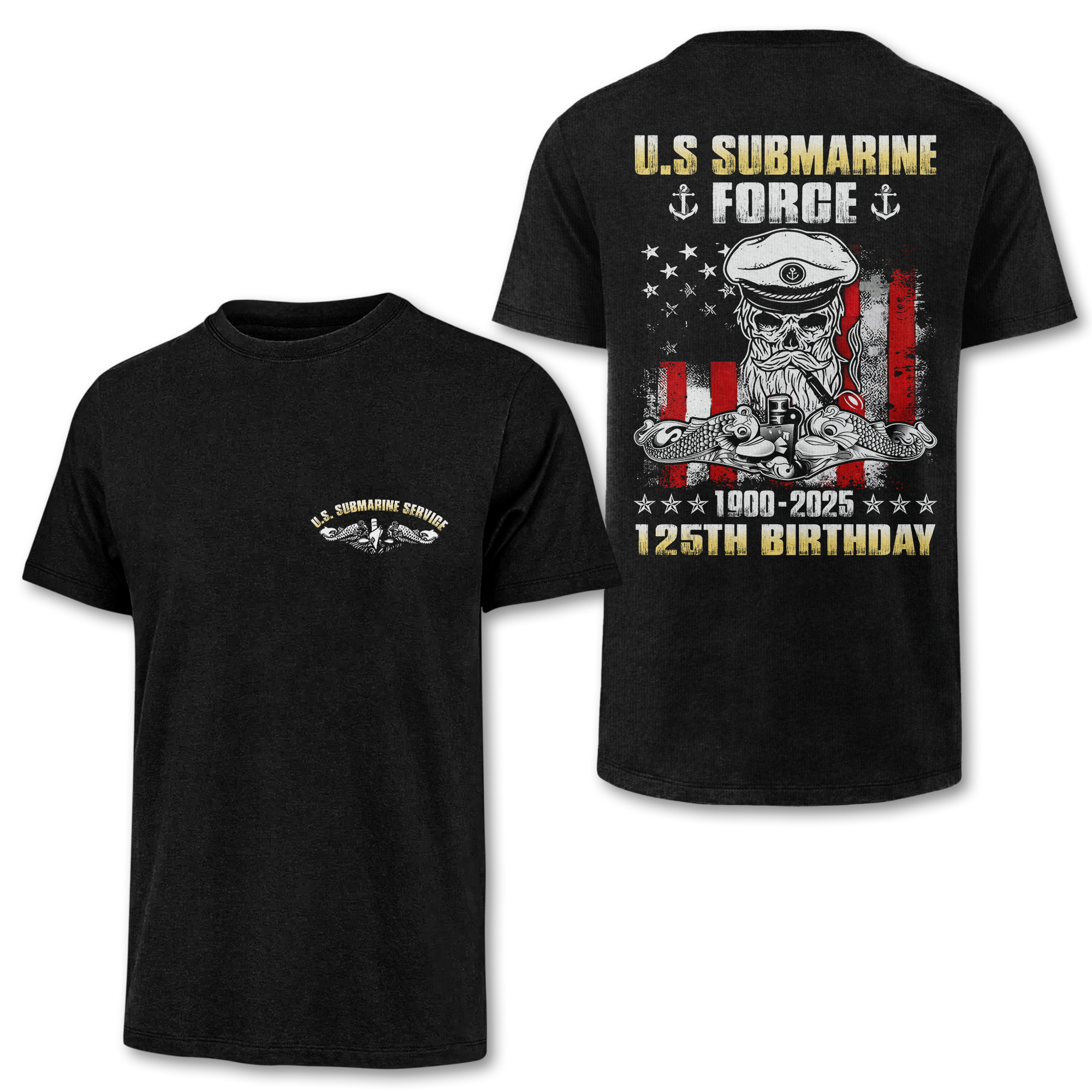 Navy Submarine 125th Birthday Double Sides Classic T-shirt