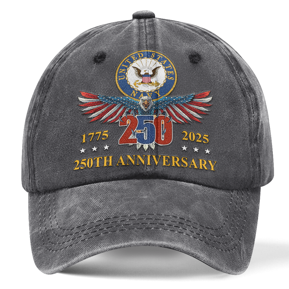 Navy 250th Anniversary Washed Cap