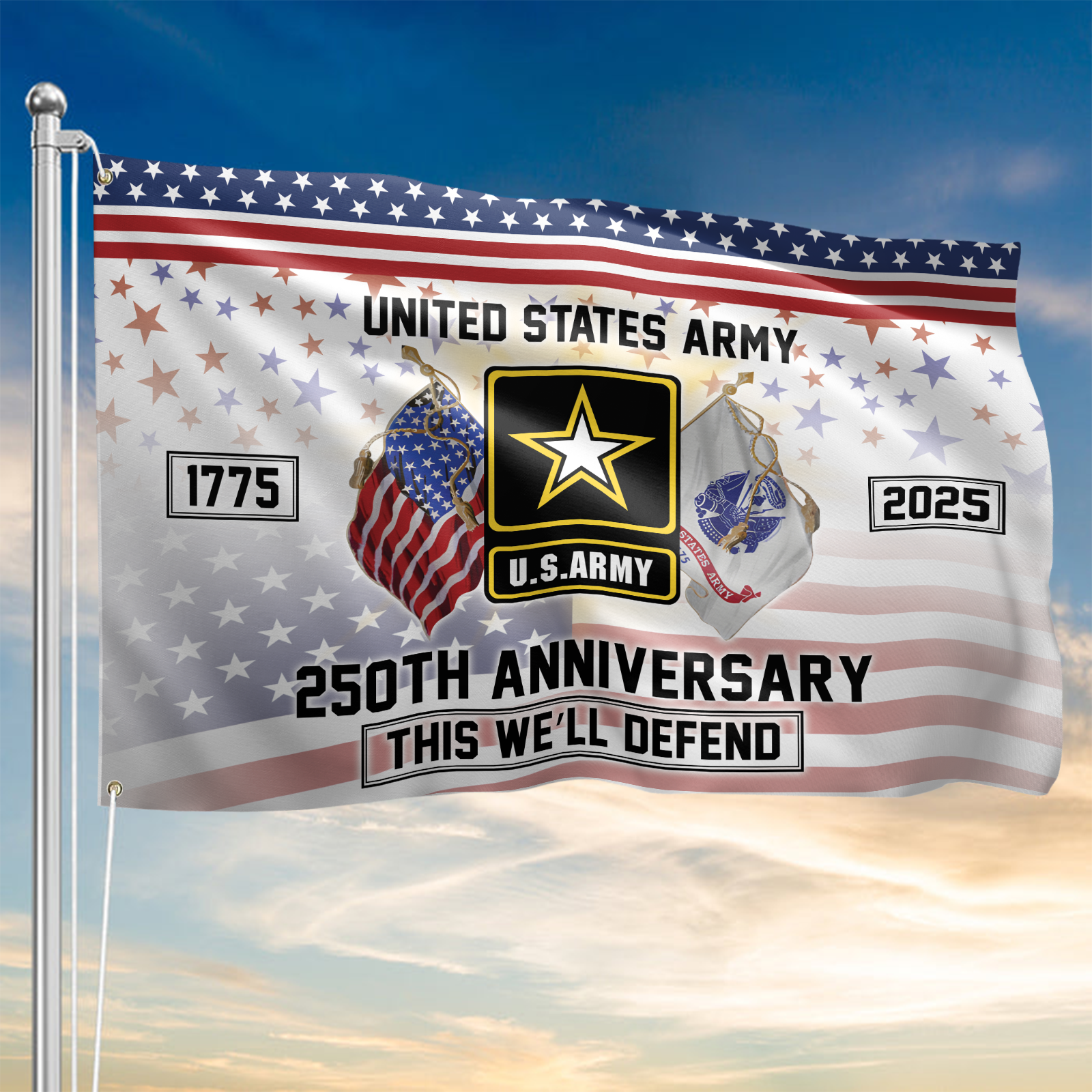 Army 250th Anniversary House Flag