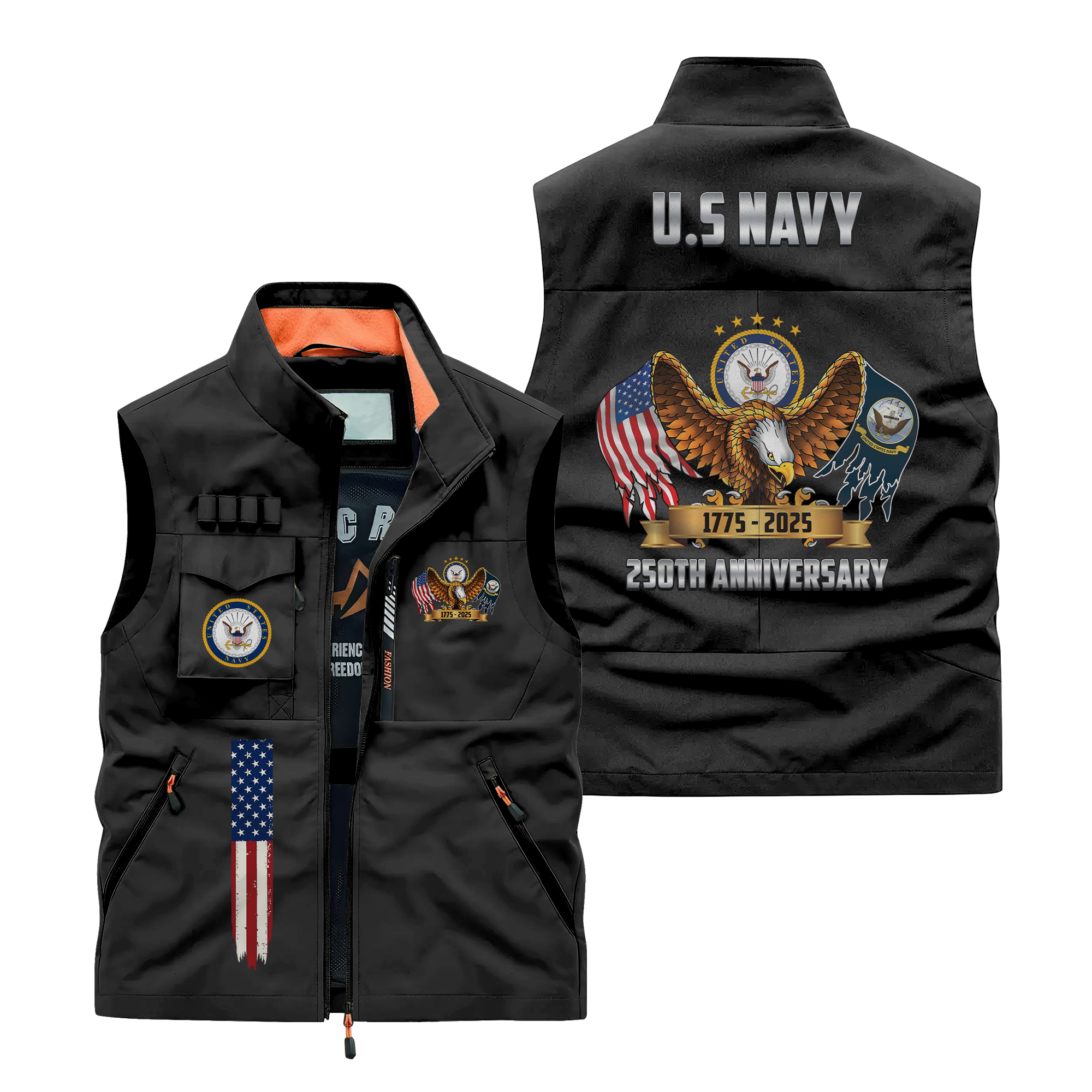 Navy 250th Anniversary Pocket Vest