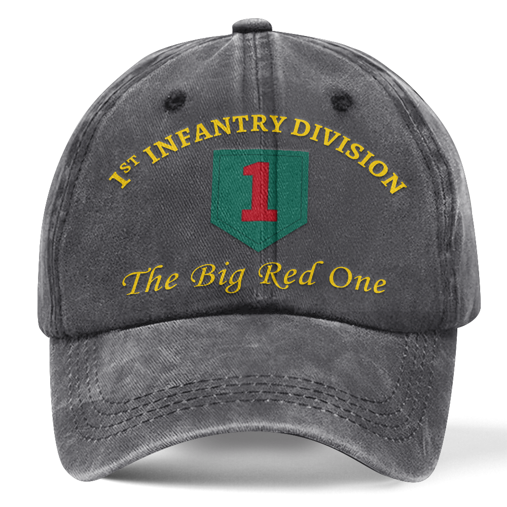 Personalizable Army 1st Infantry Division Washed Cap