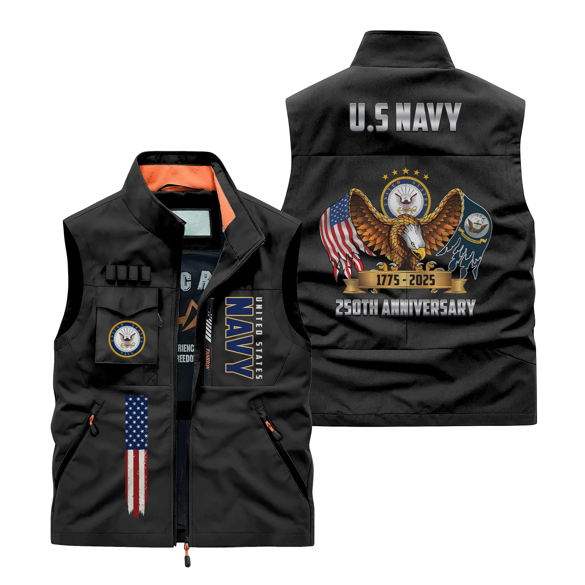 Navy 250th Anniversary Pocket Vest