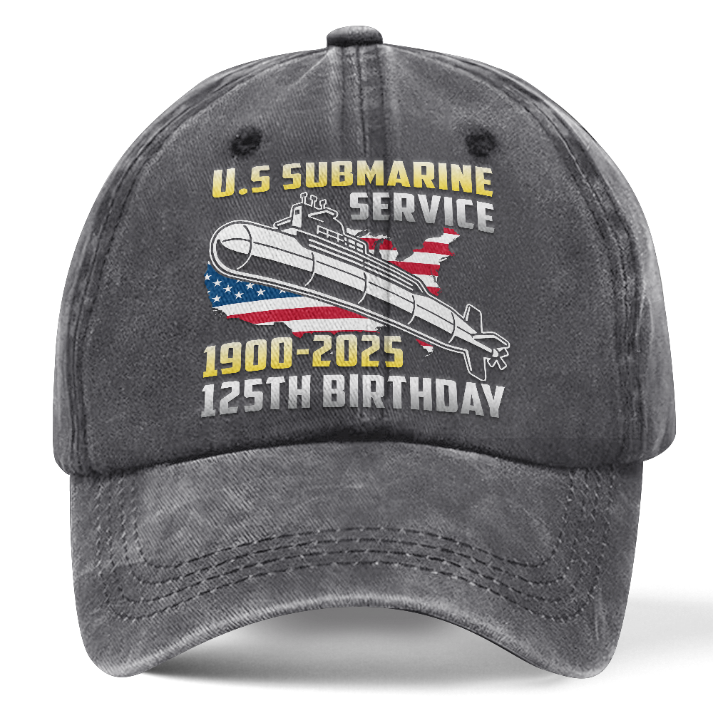 Navy Submarine 125th Birthday Washed Cap