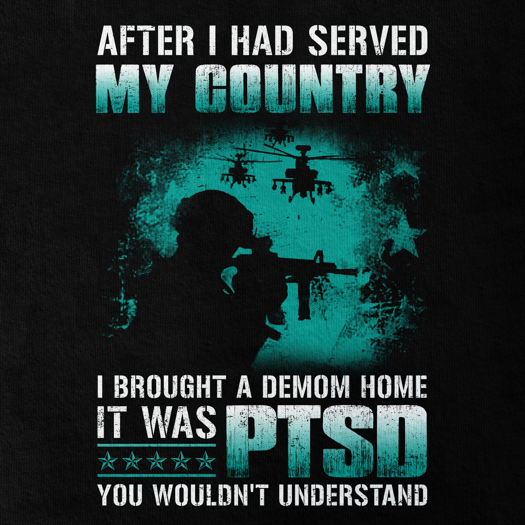 PTSD Not All Wounds Are Visible Double Sided Classic T-shirt