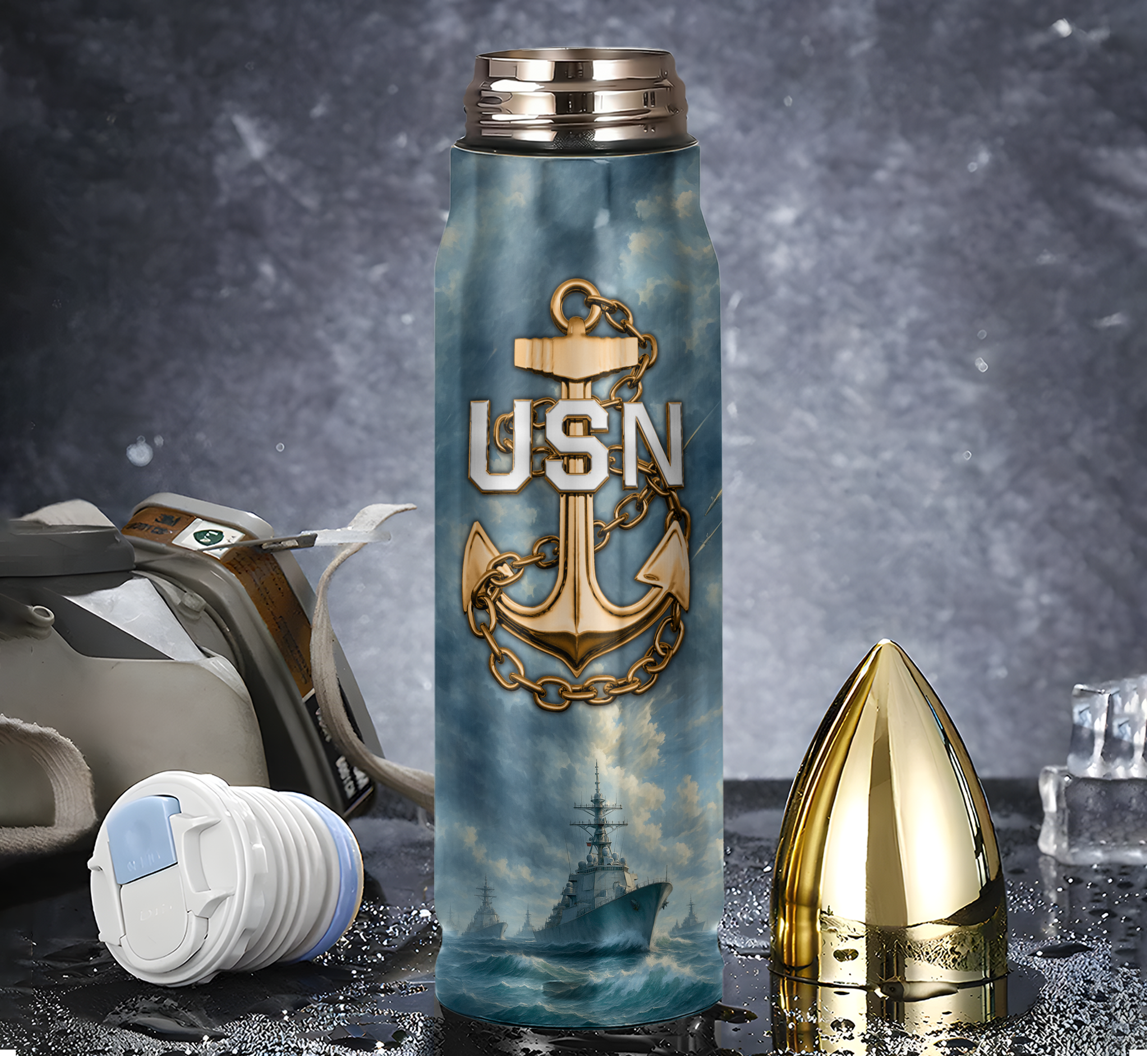 Navy 250th Anniversary Bullet Tumbler