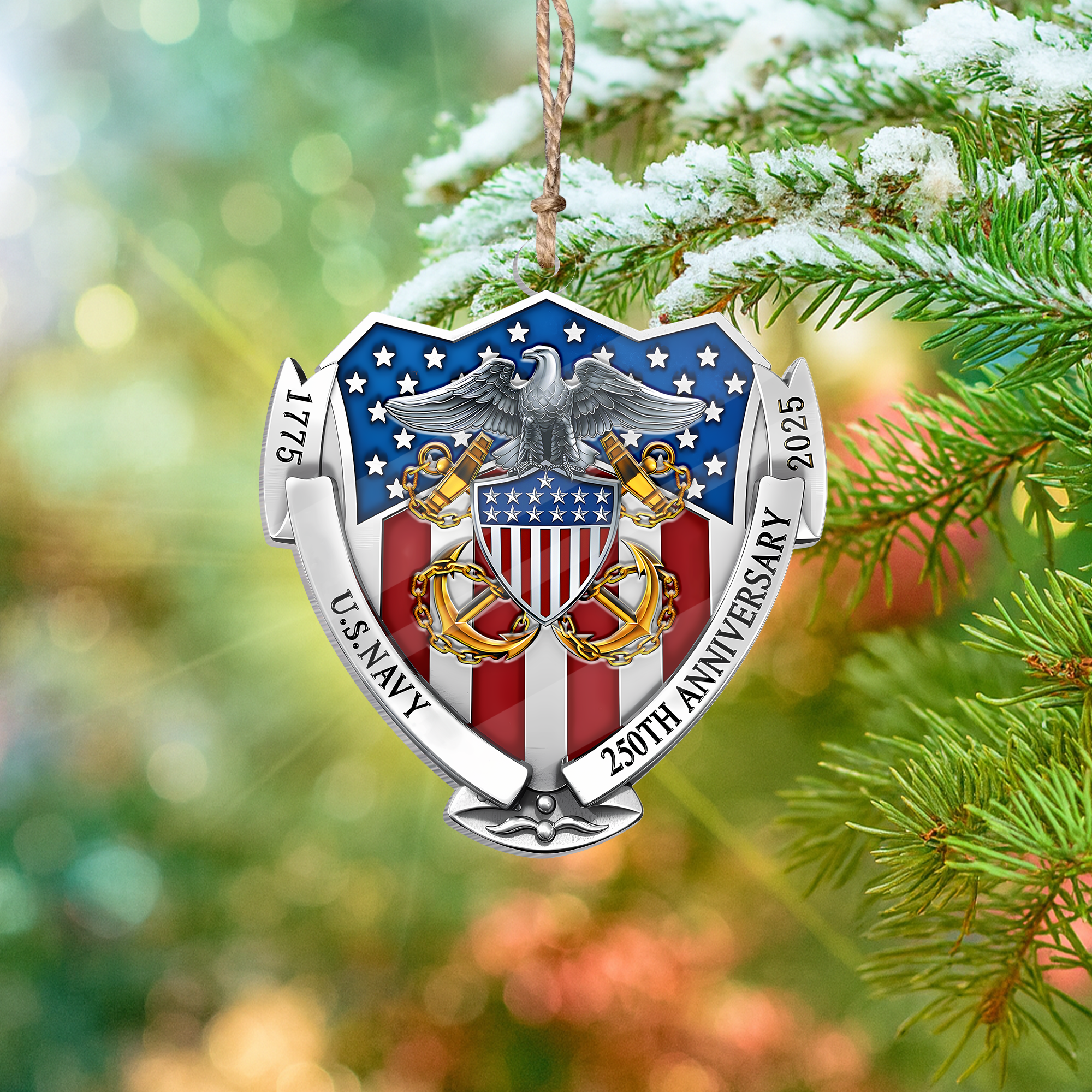 Navy 250th Anniversary Acrylic Ornament
