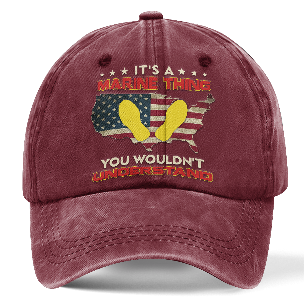 Personalizable It's A Marine Thing Washed Cap