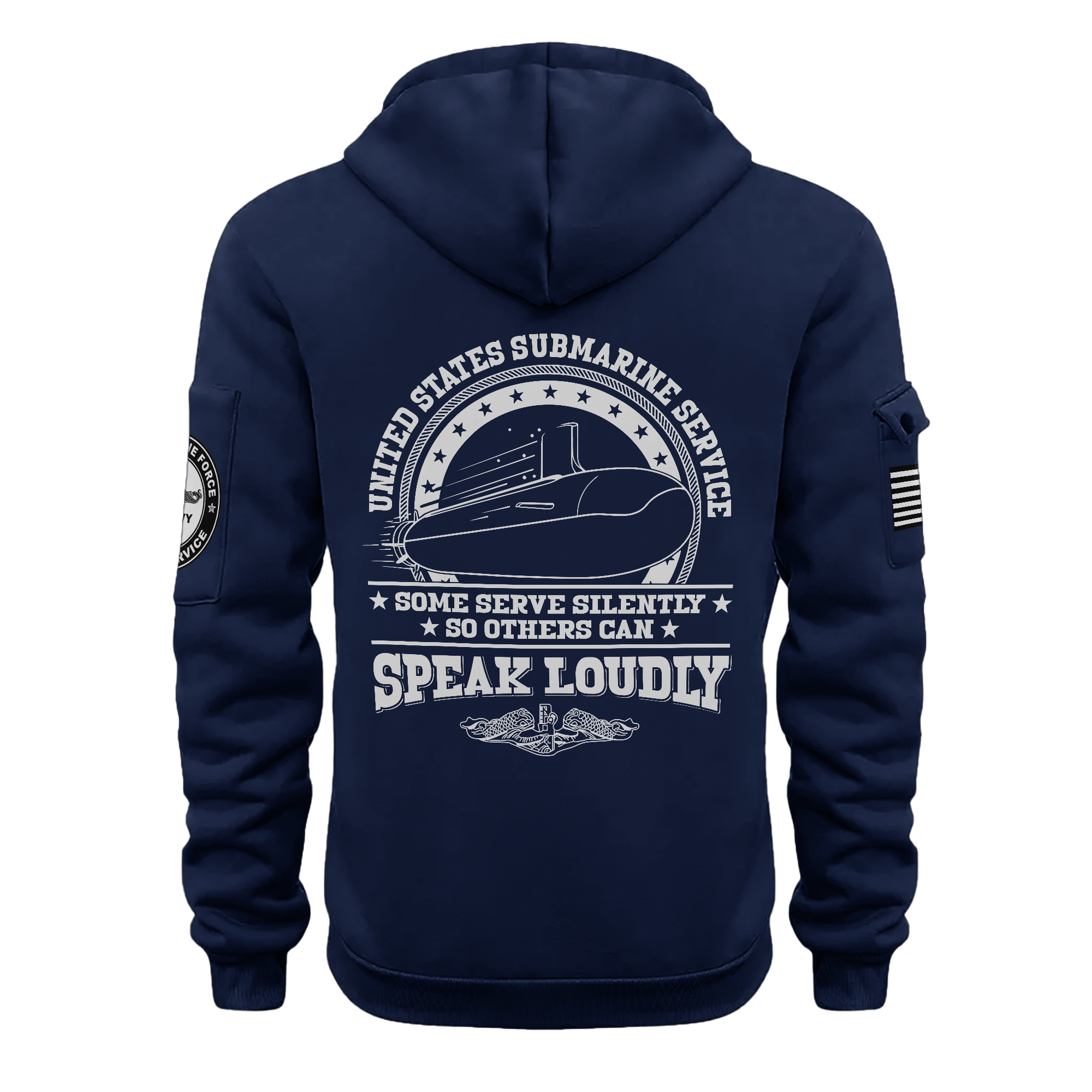 Navy Submarines Silent Service Quarter Zip Hoodie