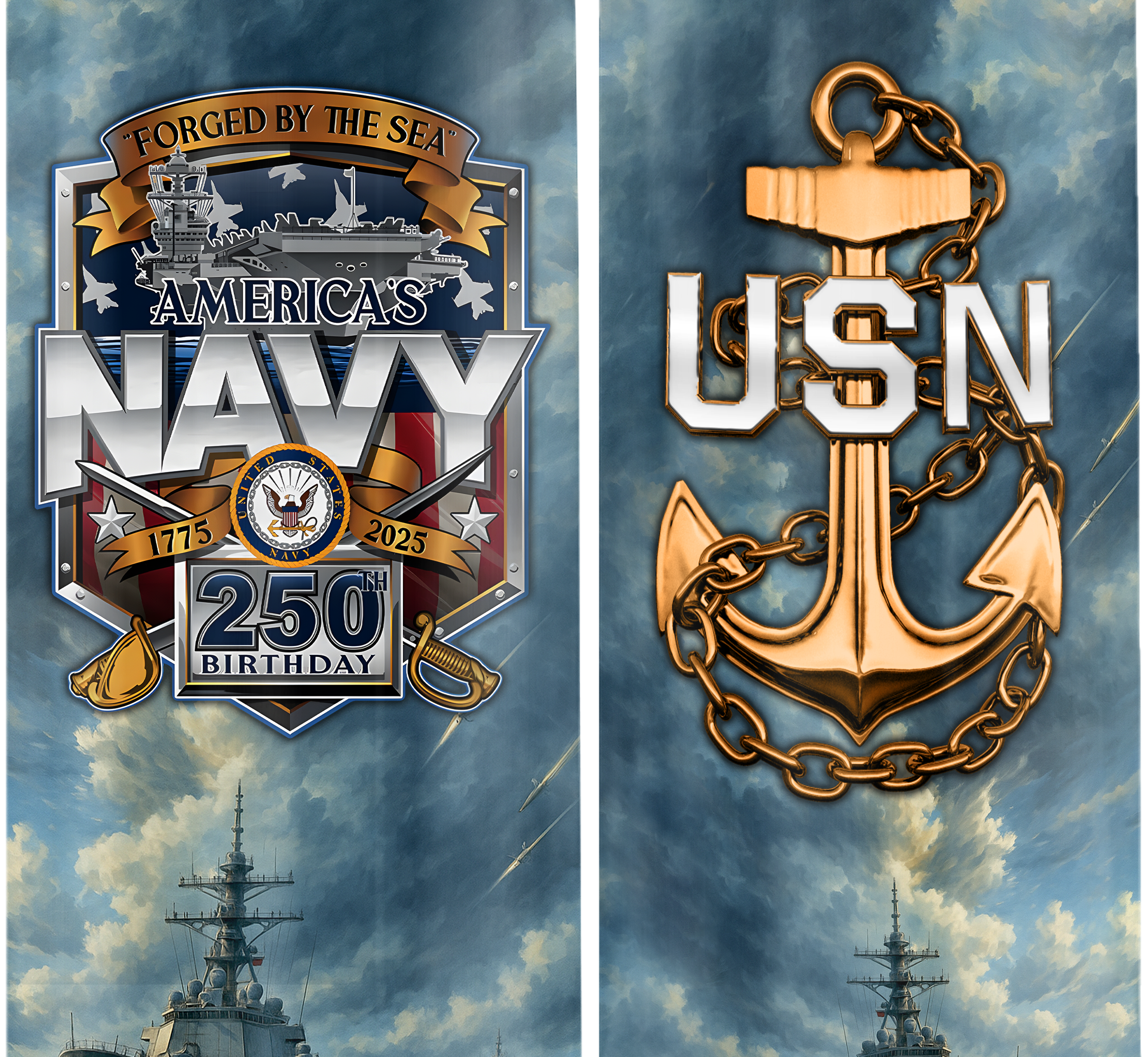 Navy 250th Anniversary Bullet Tumbler