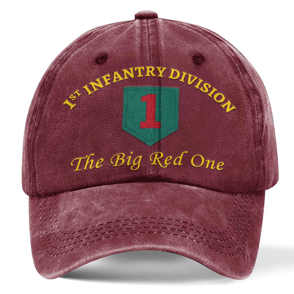 Personalizable Army 1st Infantry Division Washed Cap