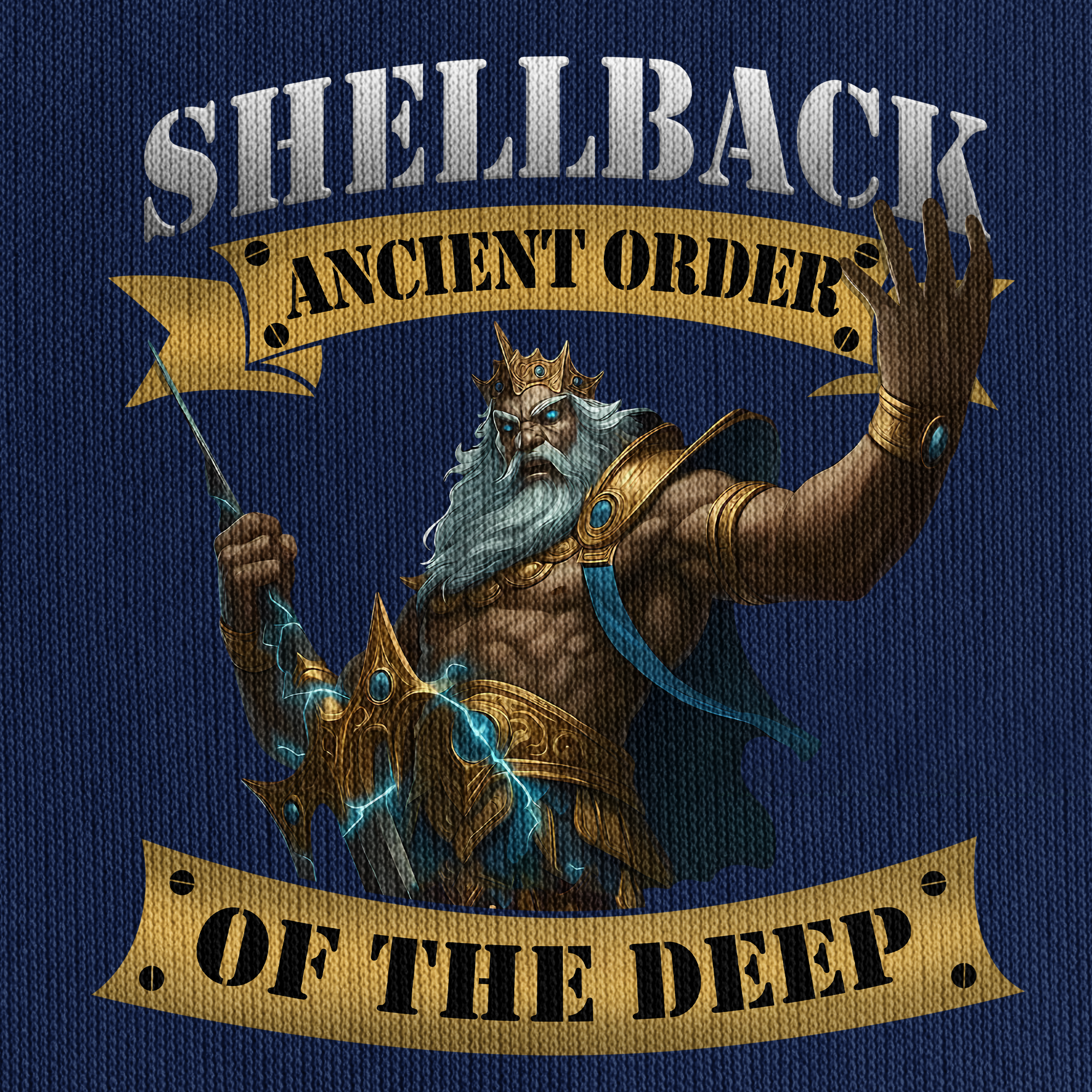 Navy Shellback Ancient Order Of The Deep Quarter Zip Hoodie