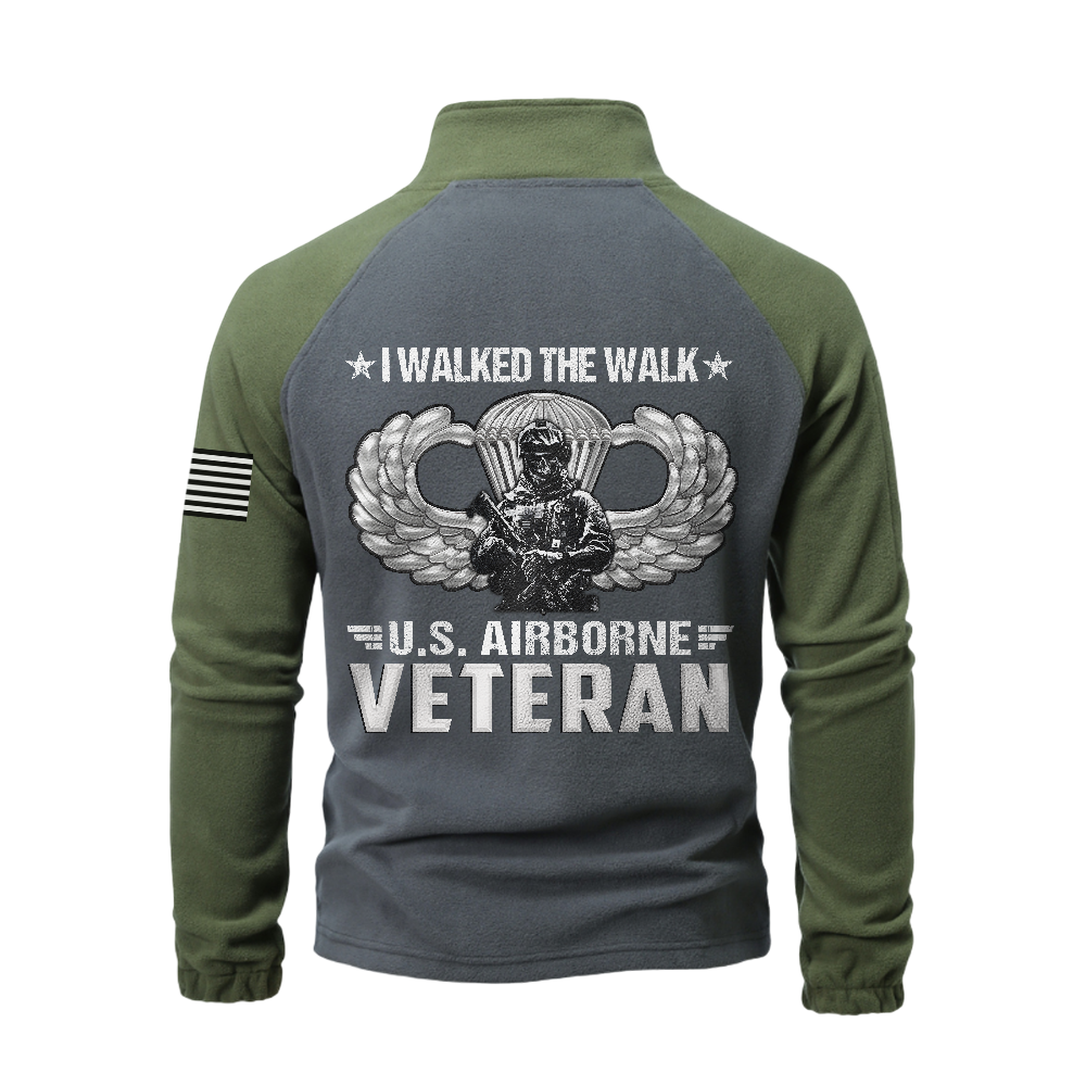 Airborne I Walked The Walk Half-Zip Raglan Sweatshirt