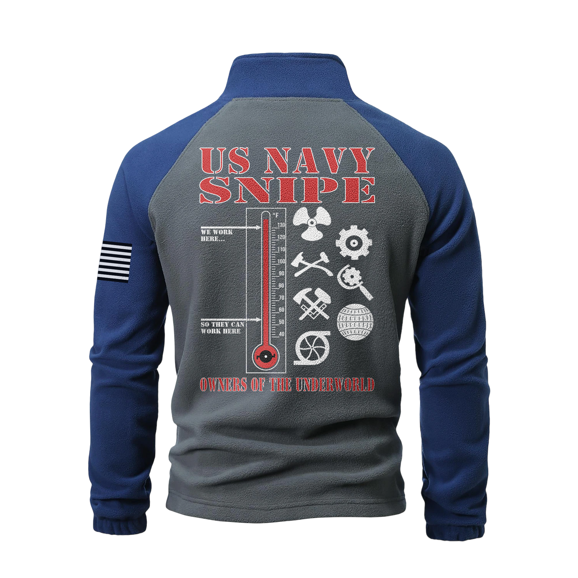 Personalizable Navy Snipes Half-Zip Raglan Sweatshirt