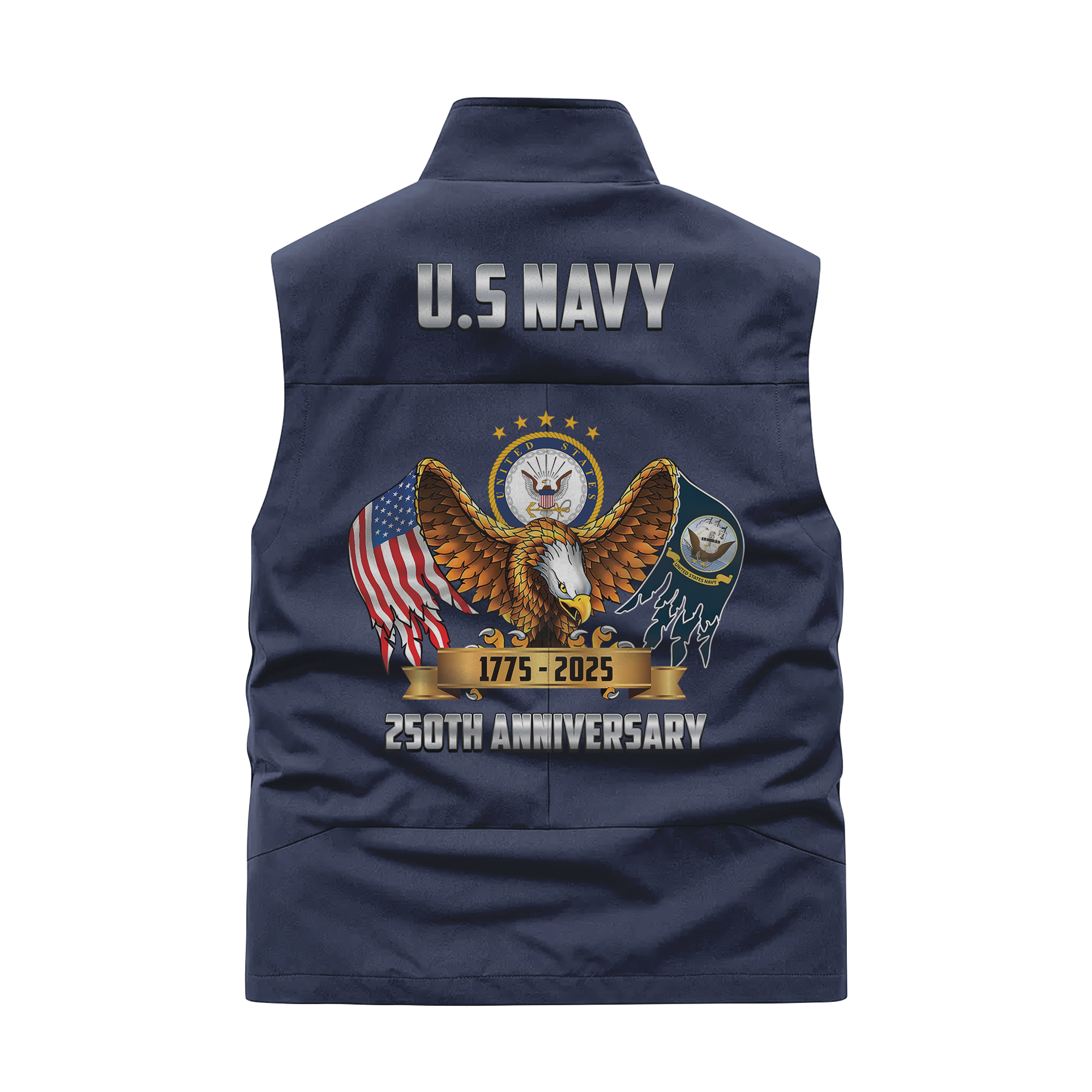 Navy 250th Anniversary Pocket Vest