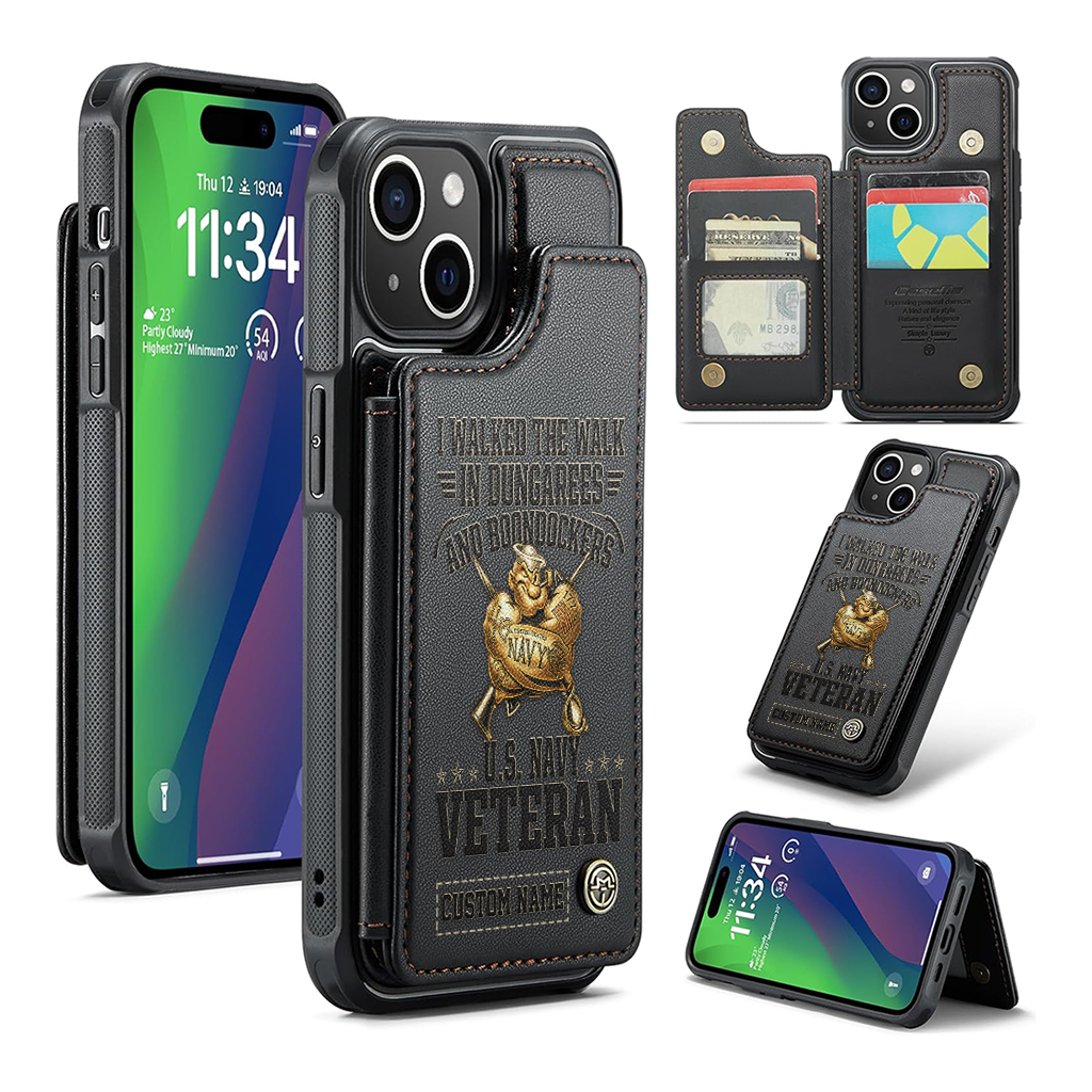 Personalizable Navy I Walked The Walk Wallet Phone Case