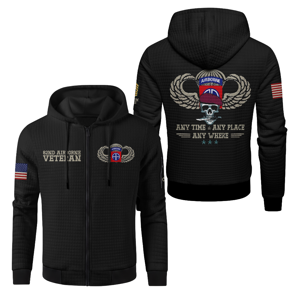 Personalizable 82nd Airborne Waffle Hooded Jacket