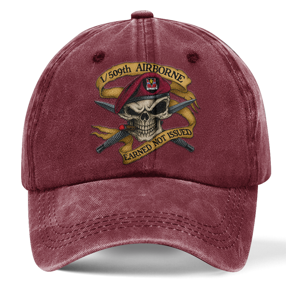 Personalizable Airborne Earned Not Issued Washed Cap