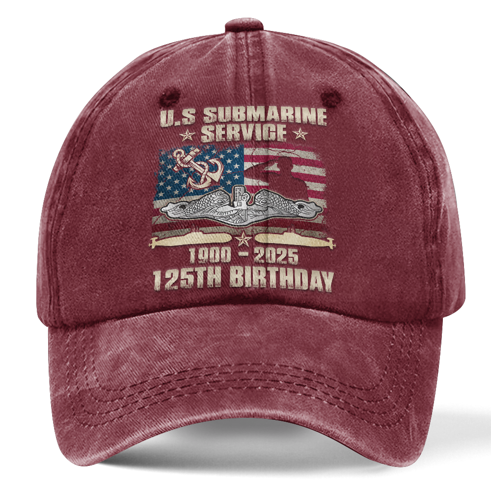 Navy Submarine 125th Birthday Washed Cap