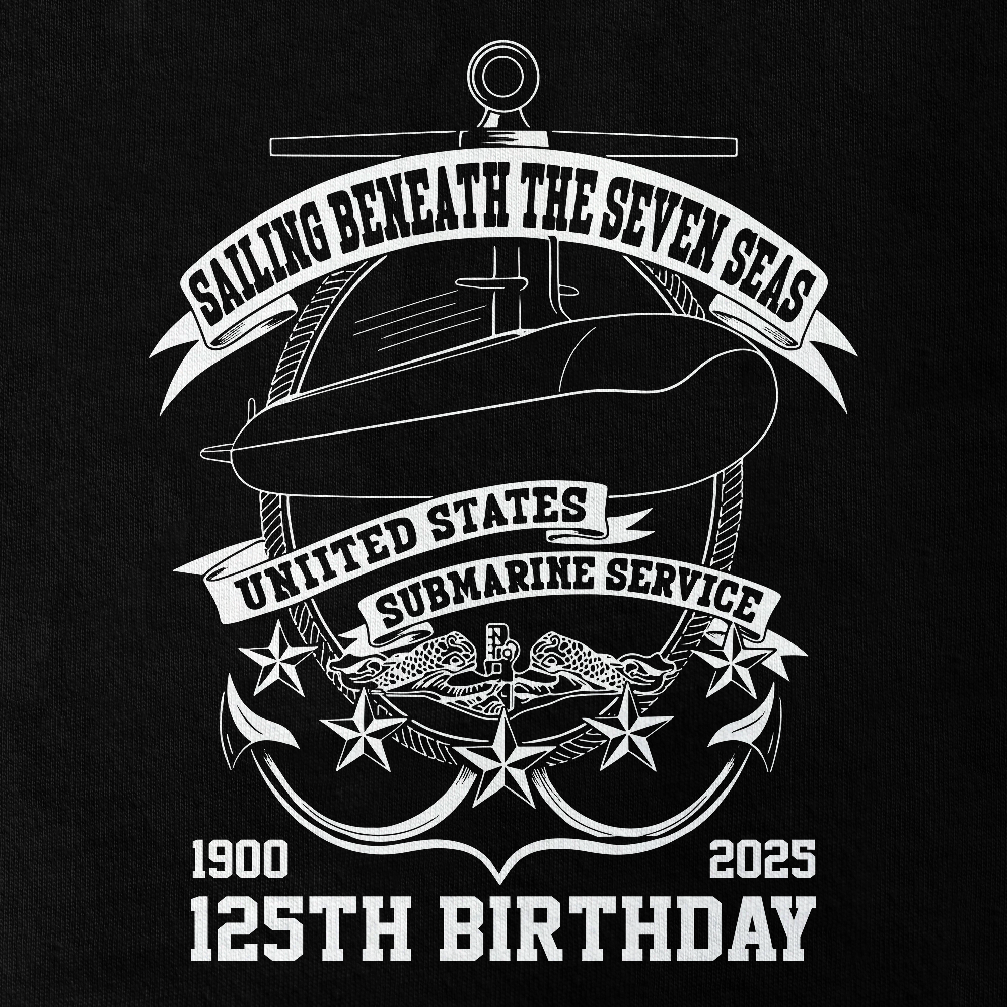 Navy Submarine 125th Birthday Double Sides Classic T-shirt