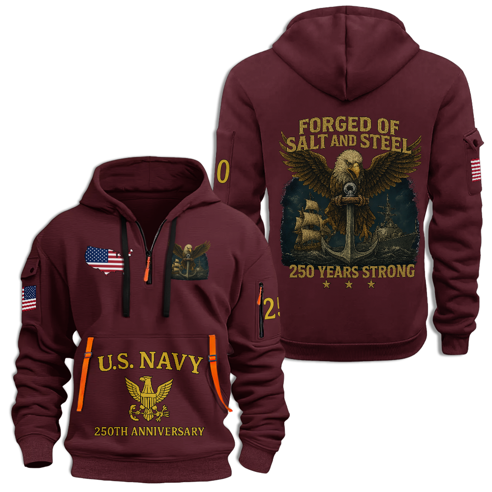 Navy 250th Anniversary Quarter Zip Hoodie