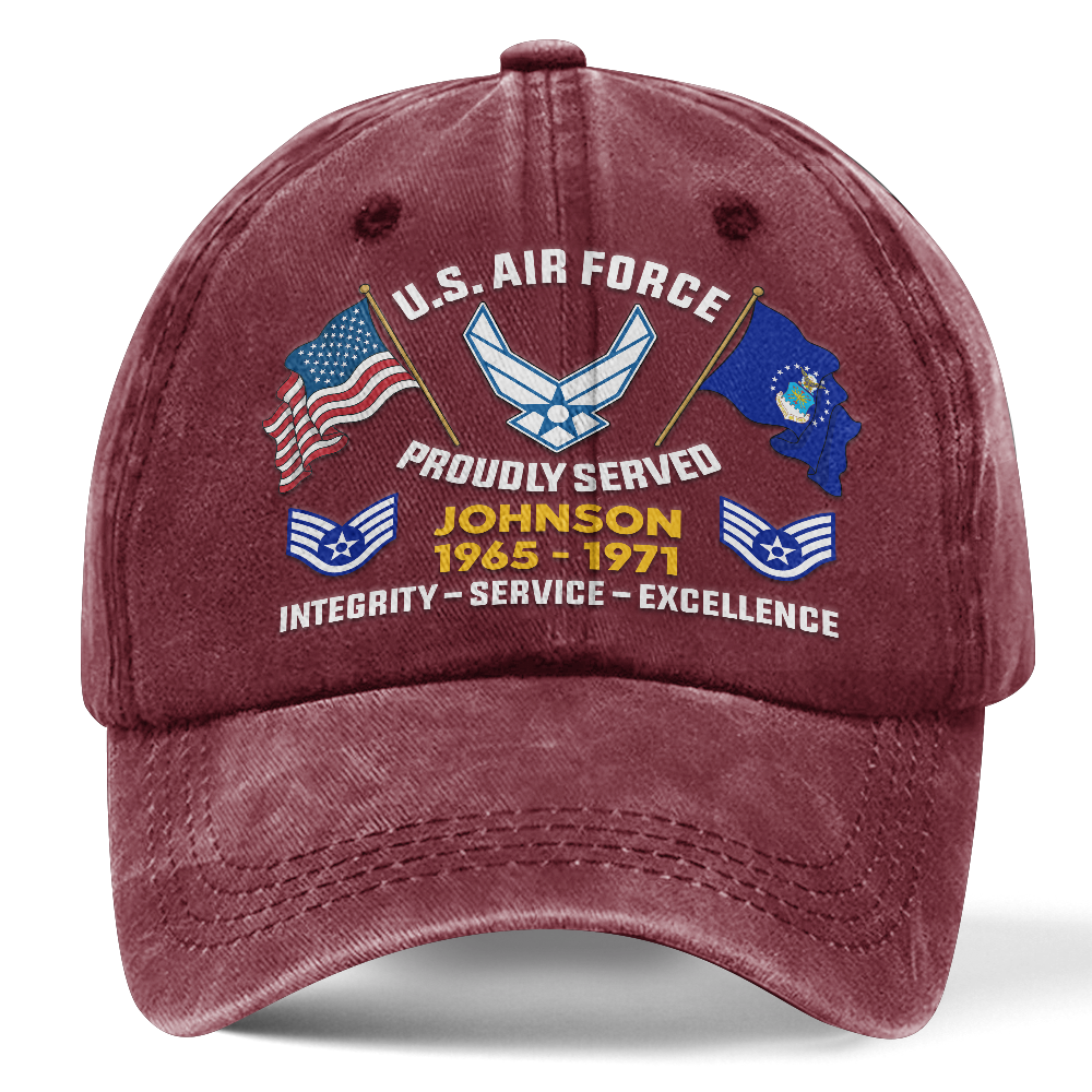 Personalizable Air Force Washed Cap