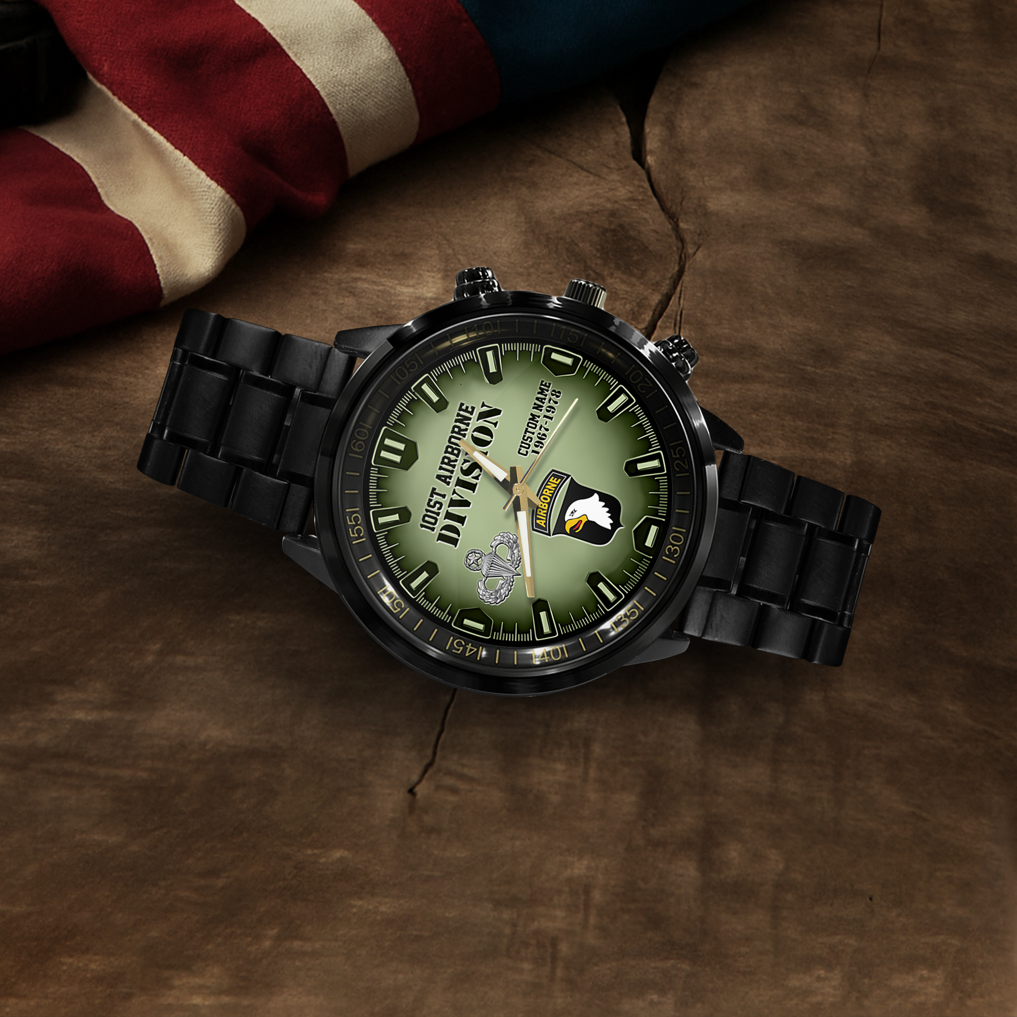 Personalizable 101st Airborne Division Stainless Steel Watch
