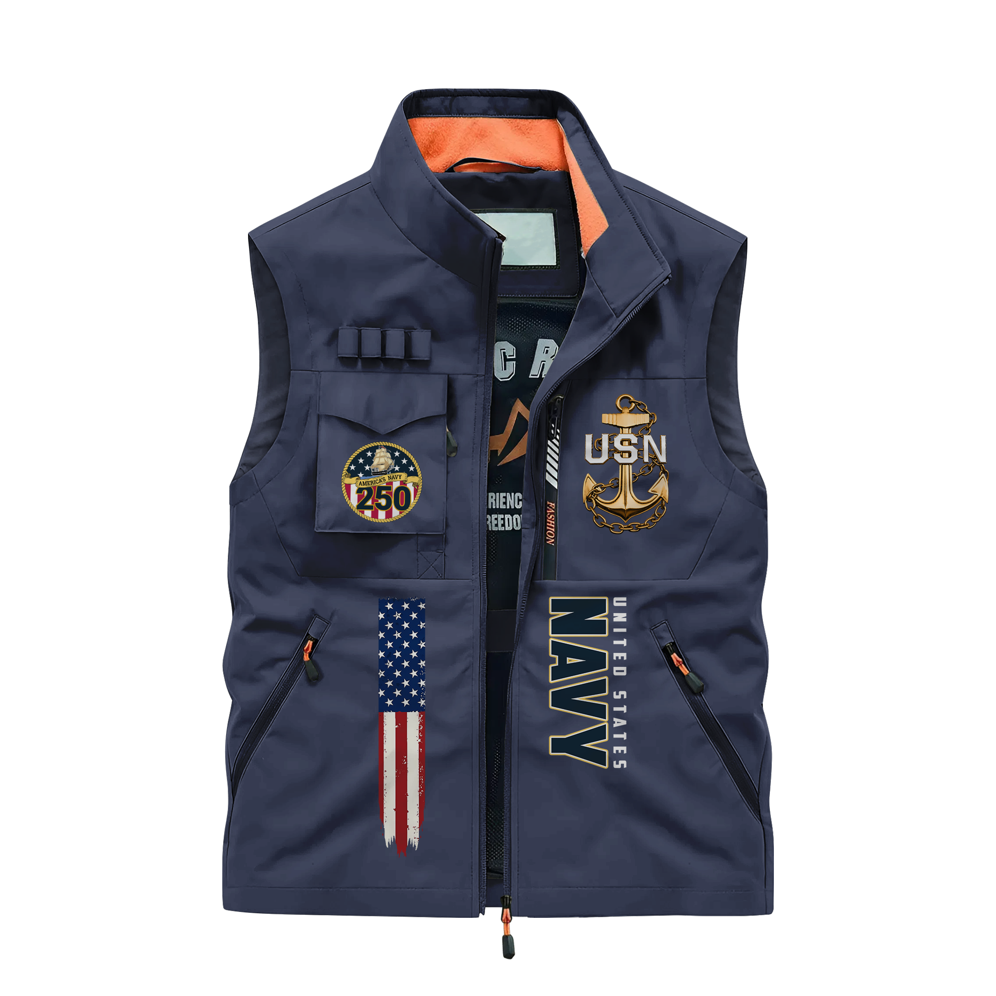 Navy 250th Anniversary Pocket Vest