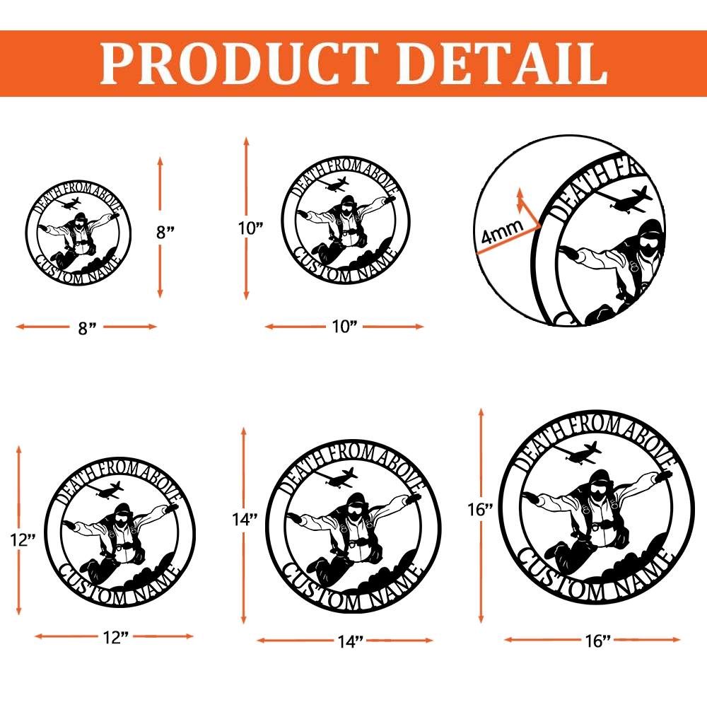 Personalized Airborne Death From Above Metal Sign Wall Art