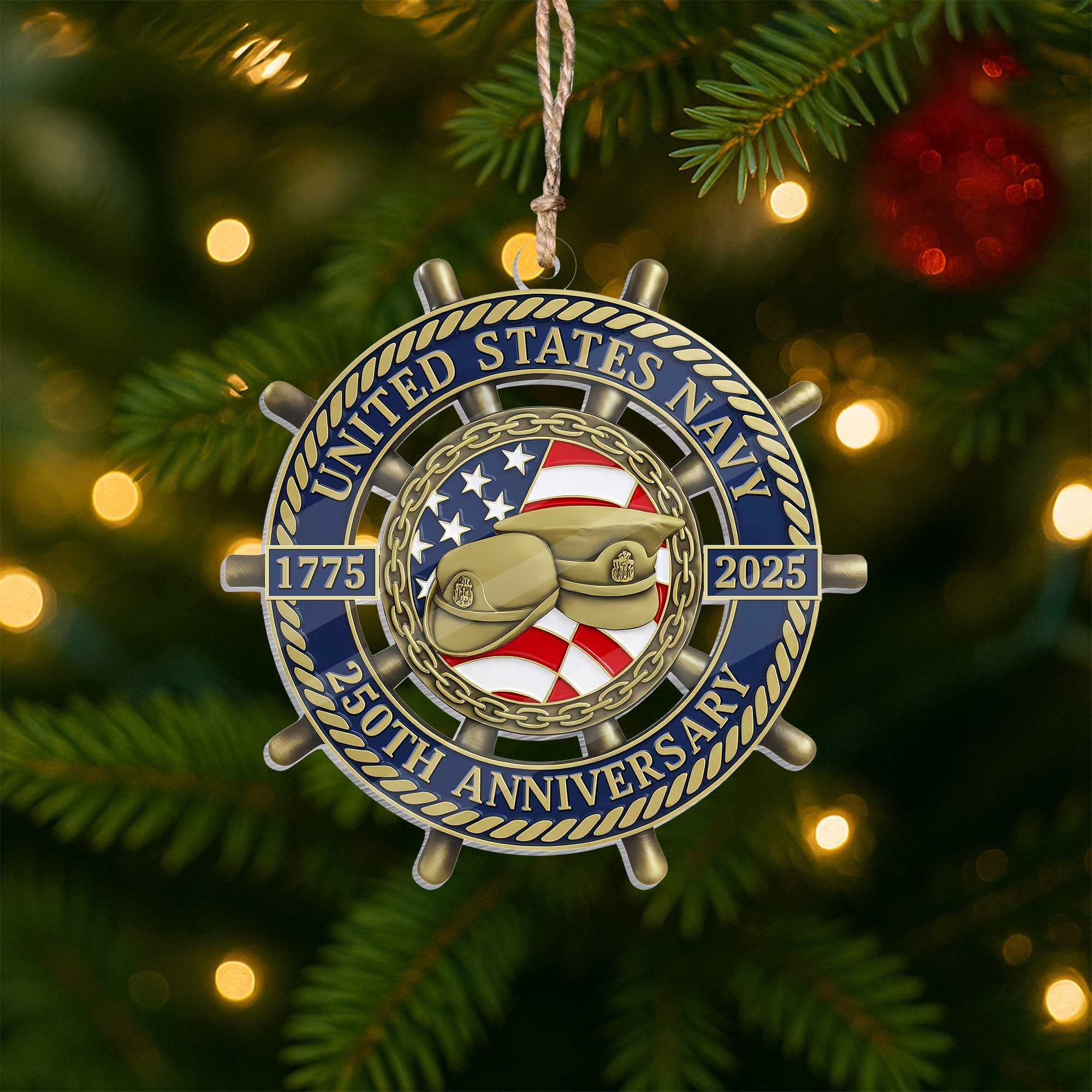 Navy 250th Anniversary Acrylic Ornament
