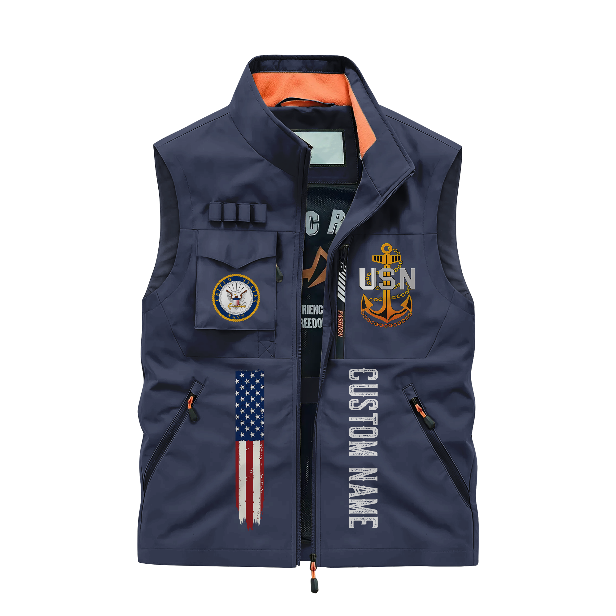 Personalizable Less Than 1% Navy Ship Pocket Vest
