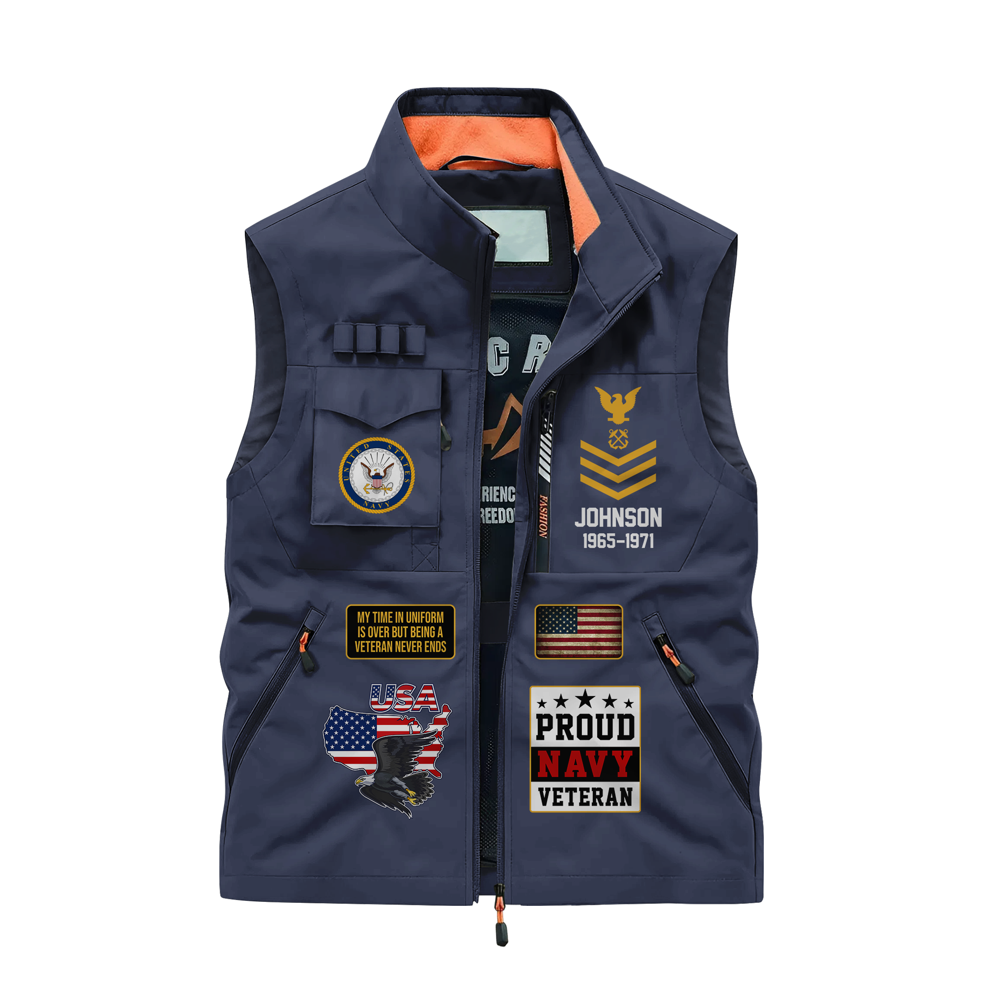 Personalizable Less Than 1% Navy Ship Pocket Vest