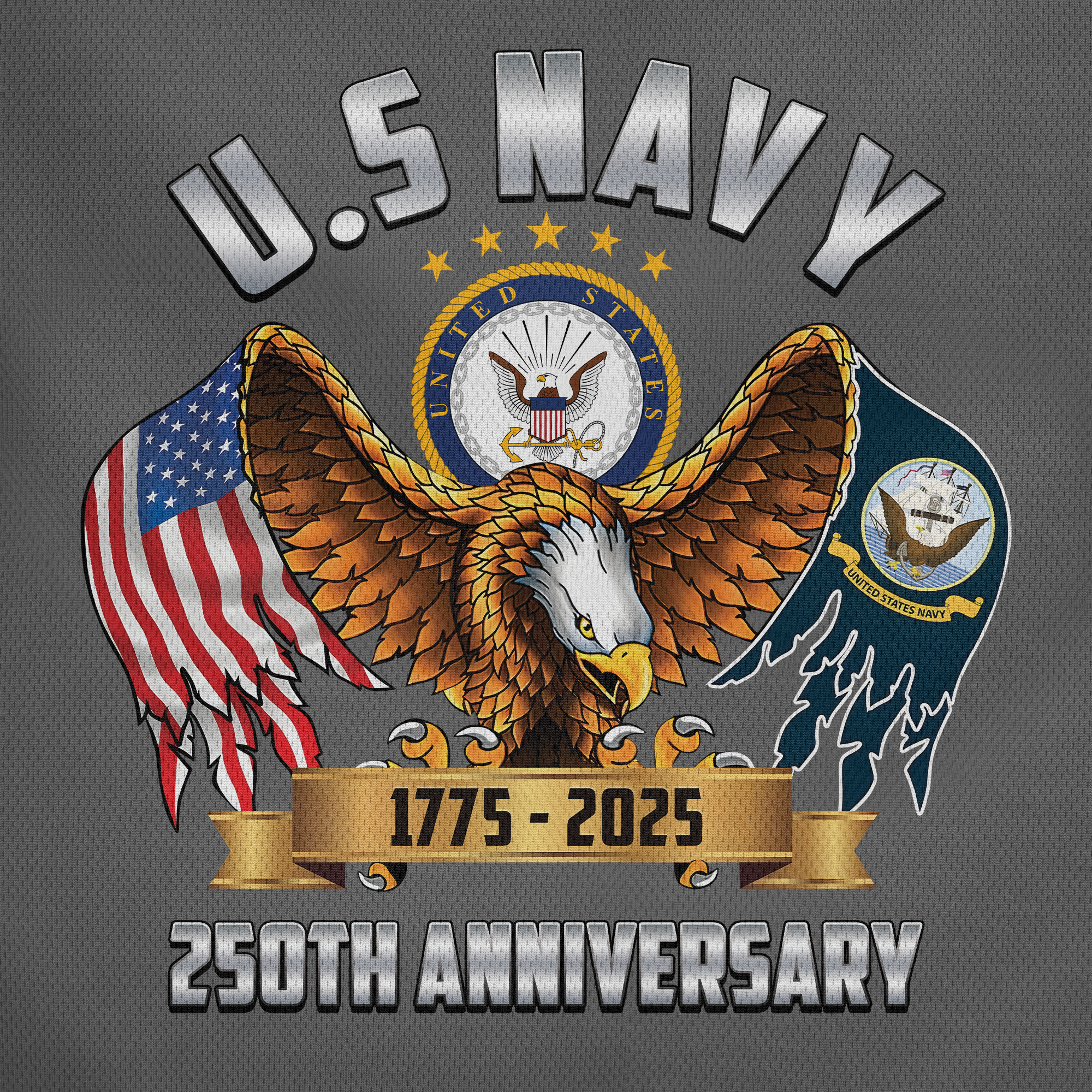Navy 250th Anniversary Polo Shirt