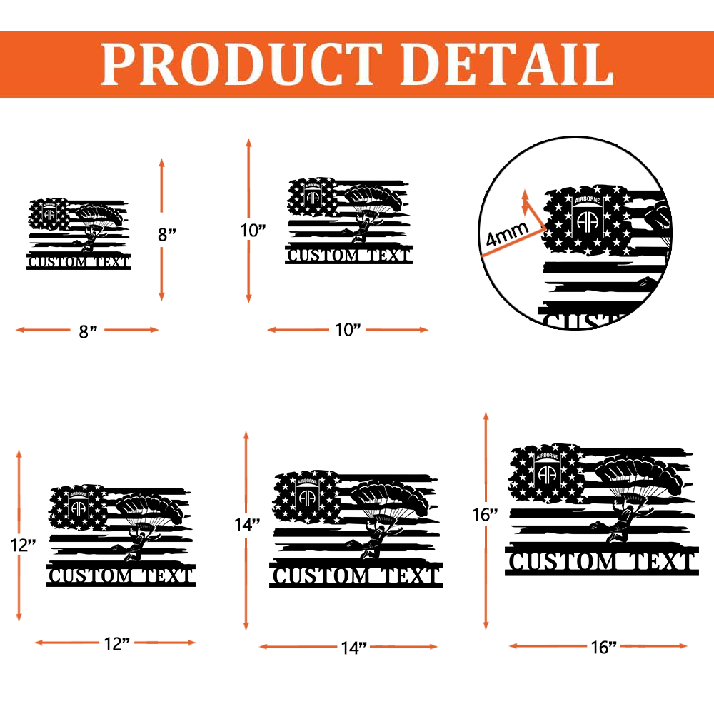 Personalized Airborne Metal Sign Wall Art