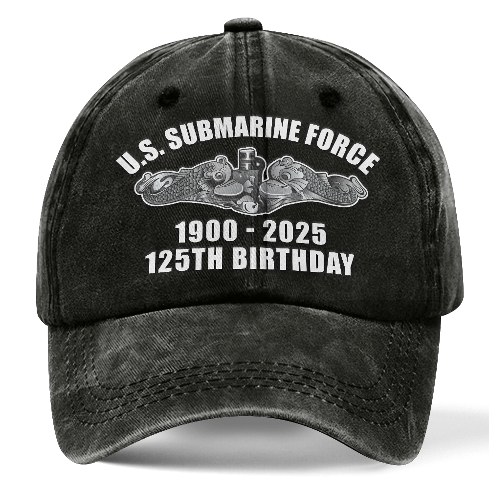 Navy Submarine 125th Birthday Washed Cap