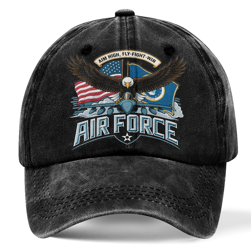 Personalizable Air Force Fly Fight Win Washed Cap