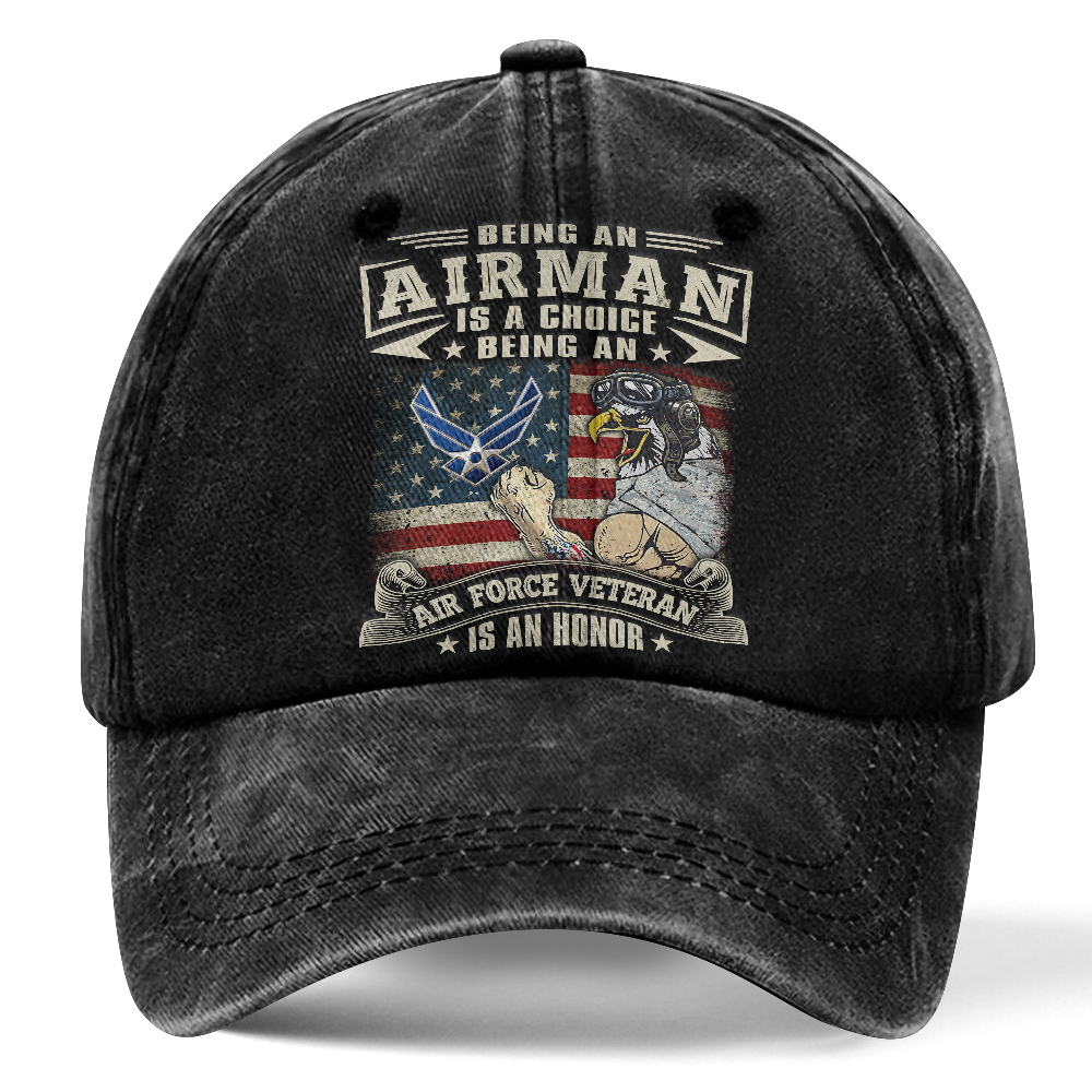Personalizable Being An Air Force Veteran Is An Honor Washed Cap